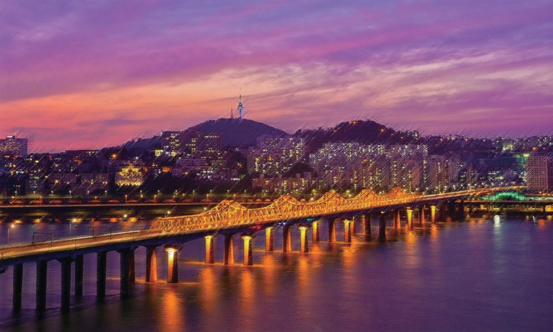 한남동에서 바라본 한강과 남산 야경